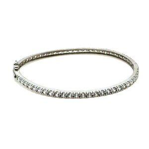 Silver Tone Eternity Rhinestones Bangle